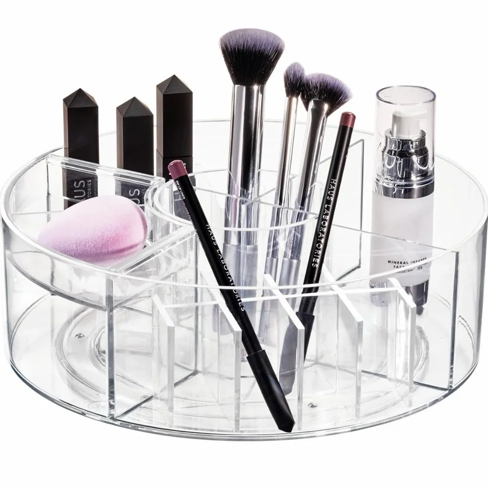 iDESIGN Lazy Susan Spinning Cosmetic Organizer, Clear